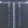 Orecchini In Argento 925 Gradazione A Nodo Orafo Oro Rosa Con Lapis Lazuli Rondelle Sfaccettato A Mano