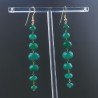 Orecchini In Argento 925 Gradazione A Nodo Orafo Dorato Con Onice Verde Rondelle Sfaccettato A Mano