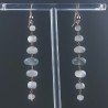 Orecchini In Argento 925 Gradazione A Nodo Orafo Oro Rosa Con Pietra Di Luna Grigia (Adularia) Rondelle Sfaccettato A Mano