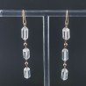 Orecchini In Argento 925 A Nodo Orafo Oro Rosa Con Topazio Bianco Tubetti Sfaccettato A Mano