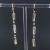 Orecchini In Argento 925 A Nodo Orafo Oro Rosa Con Quarzo Limone Tubetti Sfaccettato A Mano