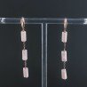 Orecchini In Argento 925 A Nodo Orafo Oro Rosa Con Opale Rosa Tubetti Sfaccettato A Mano