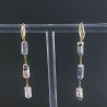 Orecchini In Argento 925 A Nodo Orafo Dorato Con Opale Dendritica Tubetti Sfaccettato A Mano