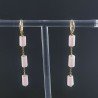 Orecchini In Argento 925 A Nodo Orafo Dorato Con Opale Rosa Tubetti Sfaccettato A Mano