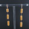 Orecchini In Argento 925 A Nodo Orafo Oro Rosa Con Calcite Gialla Tubetti Sfaccettato A Mano