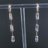 Orecchini In Argento 925 A Nodo Orafo Oro Rosa Con Opale Dendritica Tubetti Sfaccettato A Mano