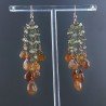 Orecchini Pioggia A Nodo Orafo Rosato Con Peridoto E Calcedonio Giallo Goccia Briolette Sfaccettata A Mano