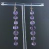 Orecchini In Argento 925 Gradazione A Nodo Orafo Oro Rosa Con Ametista Rosa Di Francia Cilindro Sfaccettato A Mano