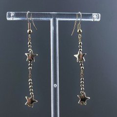 Orecchini A Nodo Orafo Dorato Con Ematite Dorato Forma Stella A Mano