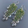 Orecchini Pioggia A Nodo Orafo Dorato Con Zircone Verde E Labradorite Goccia Sfaccettate Briolette A Mano