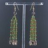 Orecchini Pioggia A Nodo Orafo Dorato Con Zircone Verde E Quarzo Fume Goccia Sfaccettate Briolette A Mano