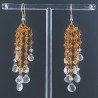 Orecchini Pioggia A Nodo Orafo Dorato Con Zircone Arancione E Pietra Di Luna Goccia Briolette Sfaccettato A Mano