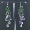 Orecchini Pioggia A Nodo Orafo Rosato Con Avventurina Verde E Ametista Rosa Di Francia Goccia Briolette Sfaccettato A Mano