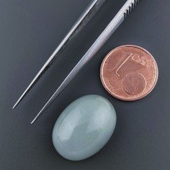 Cabochon di Acquamarina Ovale, 20x14x8 mm, 18,10 ct, Fatto a Mano