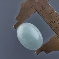 Cabochon di Acquamarina Ovale, 20x14x8 mm, 18,10 ct, Fatto a Mano