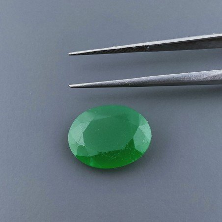 Giada Verde Forma Ovale Sfaccettato A Mano Gemma Sciolta 15X11X4mm 6,20 Carati 1pz