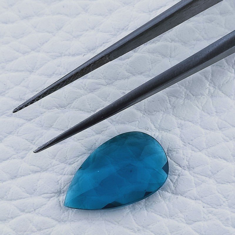 Topazio Londra Idrotermale Taglio Goccia Sfaccetata A Mano Gemme Sciolte 15X9X3mm 3,10 Carati 1pz