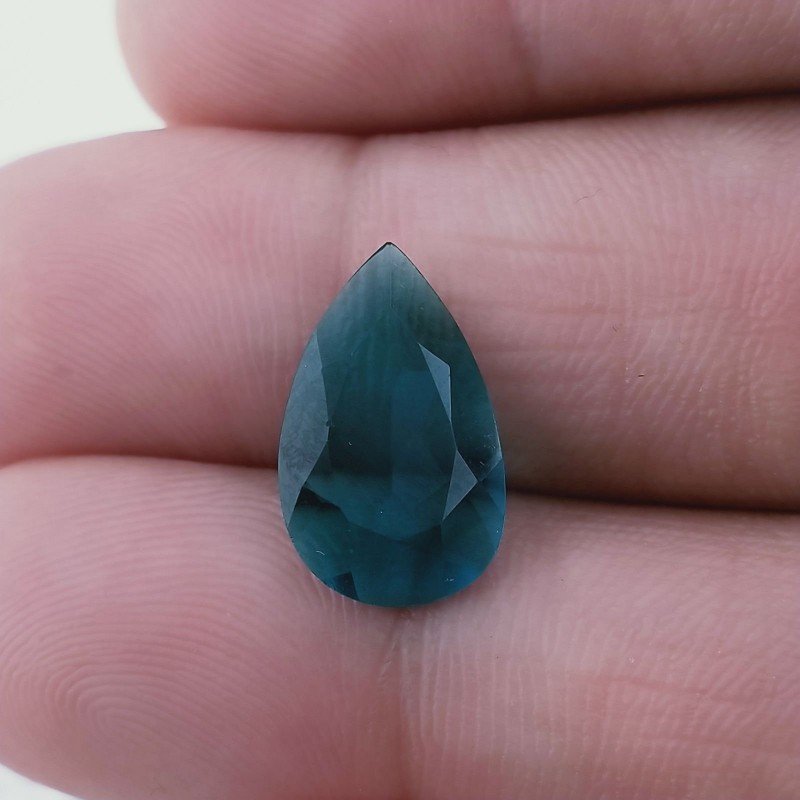 Topazio Londra Idrotermale Taglio Goccia Sfaccetata A Mano Gemme Sciolte 15X9X3mm 3,10 Carati 1pz