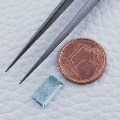 Gemma Sciolta di Acquamarina, Taglio Ottagono Sfaccettato a Mano, 10x5x3 mm, 1,80 ct