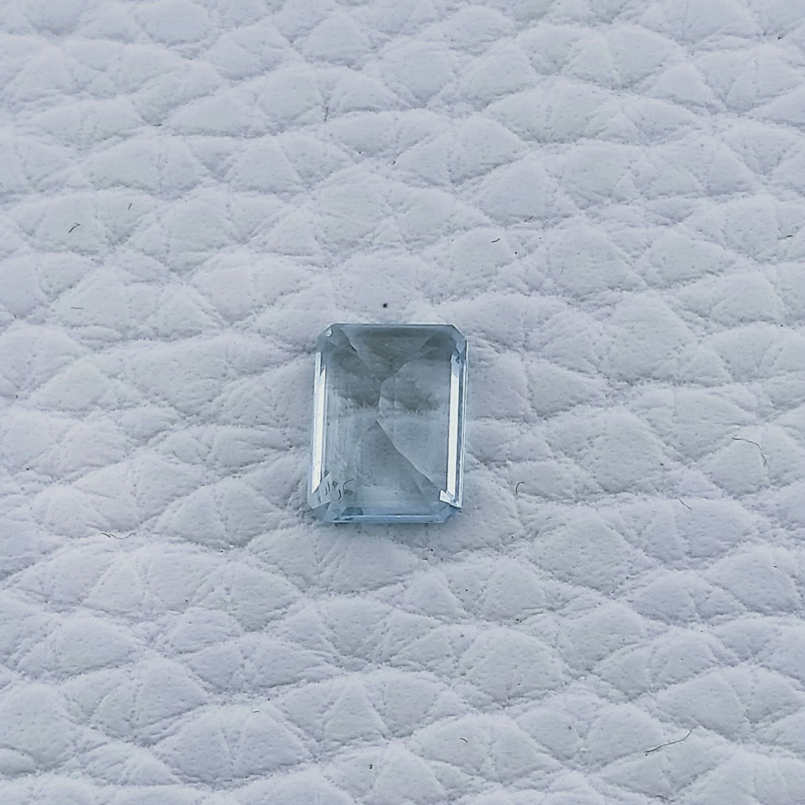 Acquamarina Taglio Smeraldo Ottagono Sfaccettato A Mano Gemma Sciolta 7X5X3mm 1,35 Carati 1pz