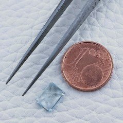 Gemma Sciolta di Acquamarina, Taglio Smeraldo Ottagono Sfaccettato a Mano, 7x5x3 mm, 1,35 ct Gemma Sciolta di Acquamarina, Taglio Smeraldo Ottagono Sfaccettato a Mano, 7x5x3 mm, 1,35 ct