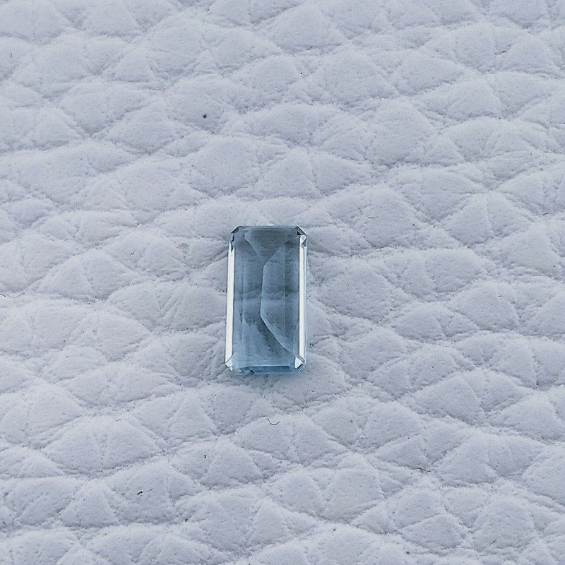 Acquamarina Taglio Smeraldo Ottagono Sfaccettato A Mano Gemma Sciolta 8X4X2mm 0,65 Carati 1pz