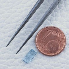 Acquamarina Taglio Smeraldo Ottagono Sfaccettato A Mano Gemma Sciolta 8X4X2mm 0,65 Carati 1pz