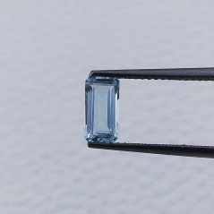 Acquamarina Taglio Smeraldo Ottagono Sfaccettato A Mano Gemma Sciolta 8X4X2mm 0,65 Carati 1pz