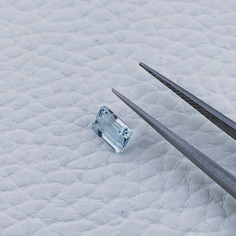 Acquamarina Taglio Smeraldo Ottagono Sfaccettato A Mano Gemma Sciolta 6X5X3mm 1,00 Carati 1pz