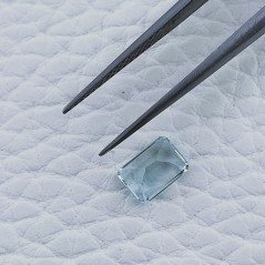 Gemma Sciolta di Acquamarina, Taglio Smeraldo Ottagono Sfaccettato a Mano, 6x5x3 mm, 1,00 ct