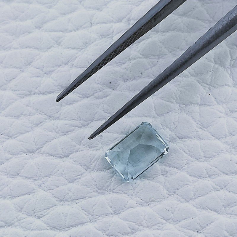 Acquamarina Taglio Smeraldo Ottagono Sfaccettato A Mano Gemma Sciolta 6X5X3mm 1,00 Carati 1pz