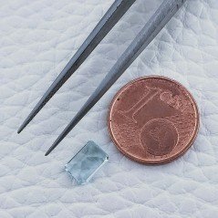 Gemma Sciolta di Acquamarina, Taglio Smeraldo Ottagono Sfaccettato a Mano, 6x5x3 mm, 1,00 ct