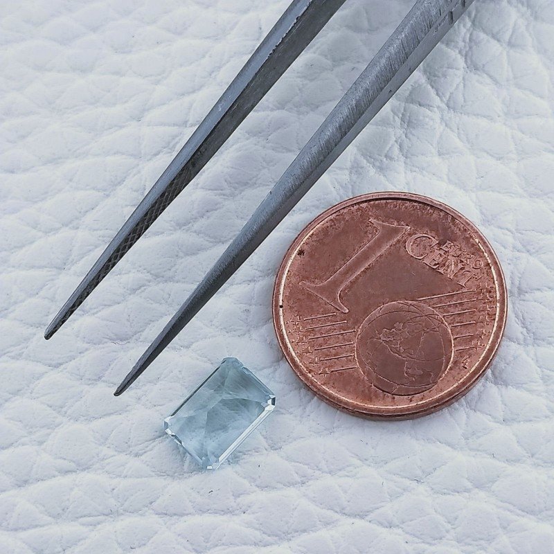 Acquamarina Taglio Smeraldo Ottagono Sfaccettato A Mano Gemma Sciolta 6X5X3mm 1,00 Carati 1pz
