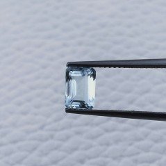 Gemma Sciolta di Acquamarina, Taglio Smeraldo Ottagono Sfaccettato a Mano, 6x5x3 mm, 1,00 ct