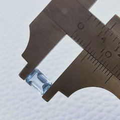Gemma Sciolta di Acquamarina, Taglio Smeraldo Ottagono Sfaccettato a Mano, 6x5x3 mm, 1,00 ct