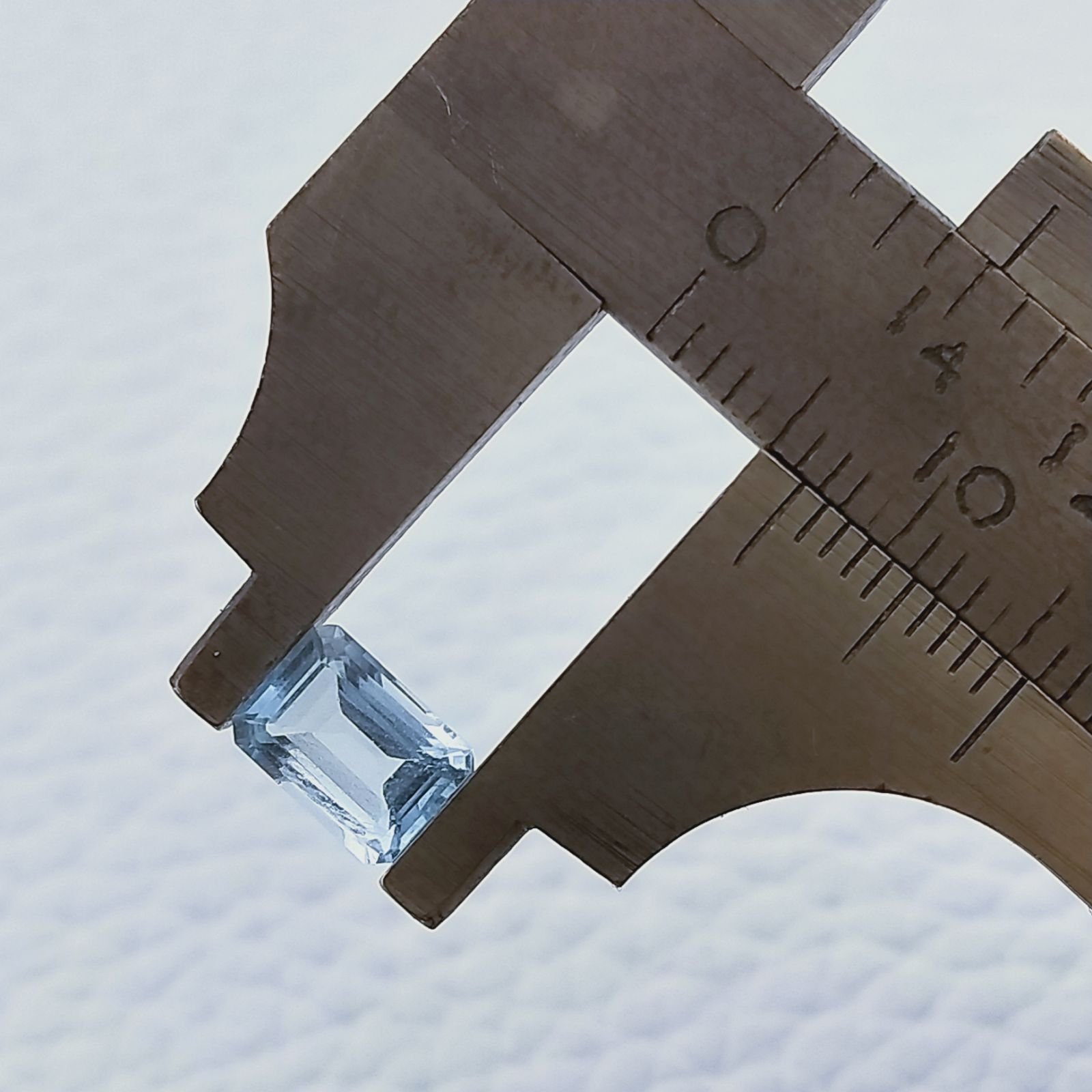Acquamarina Taglio Smeraldo Ottagono Sfaccettato A Mano Gemma Sciolta 6X5X3mm 1,00 Carati 1pz