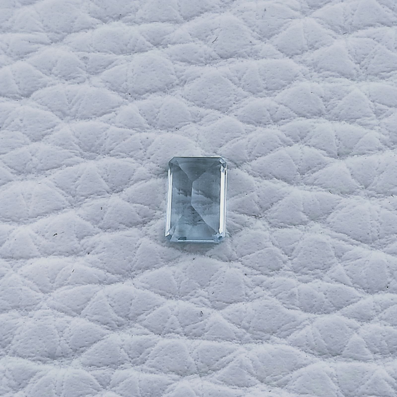 Acquamarina Taglio Smeraldo Ottagono Sfaccettato A Mano Gemma Sciolta 6X4X3mm 0,55 Carati 1pz