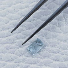 Gemma Sciolta di Acquamarina, Taglio Smeraldo Ottagono Sfaccettato a Mano, 6x4x3 mm, 0,55 ct