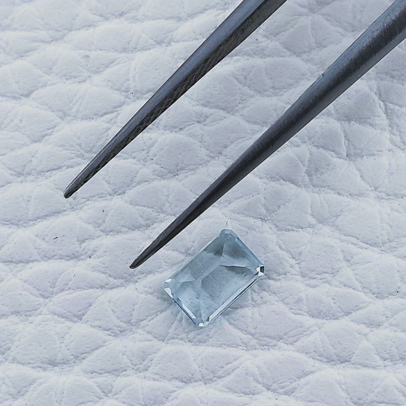 Acquamarina Taglio Smeraldo Ottagono Sfaccettato A Mano Gemma Sciolta 6X4X3mm 0,55 Carati 1pz