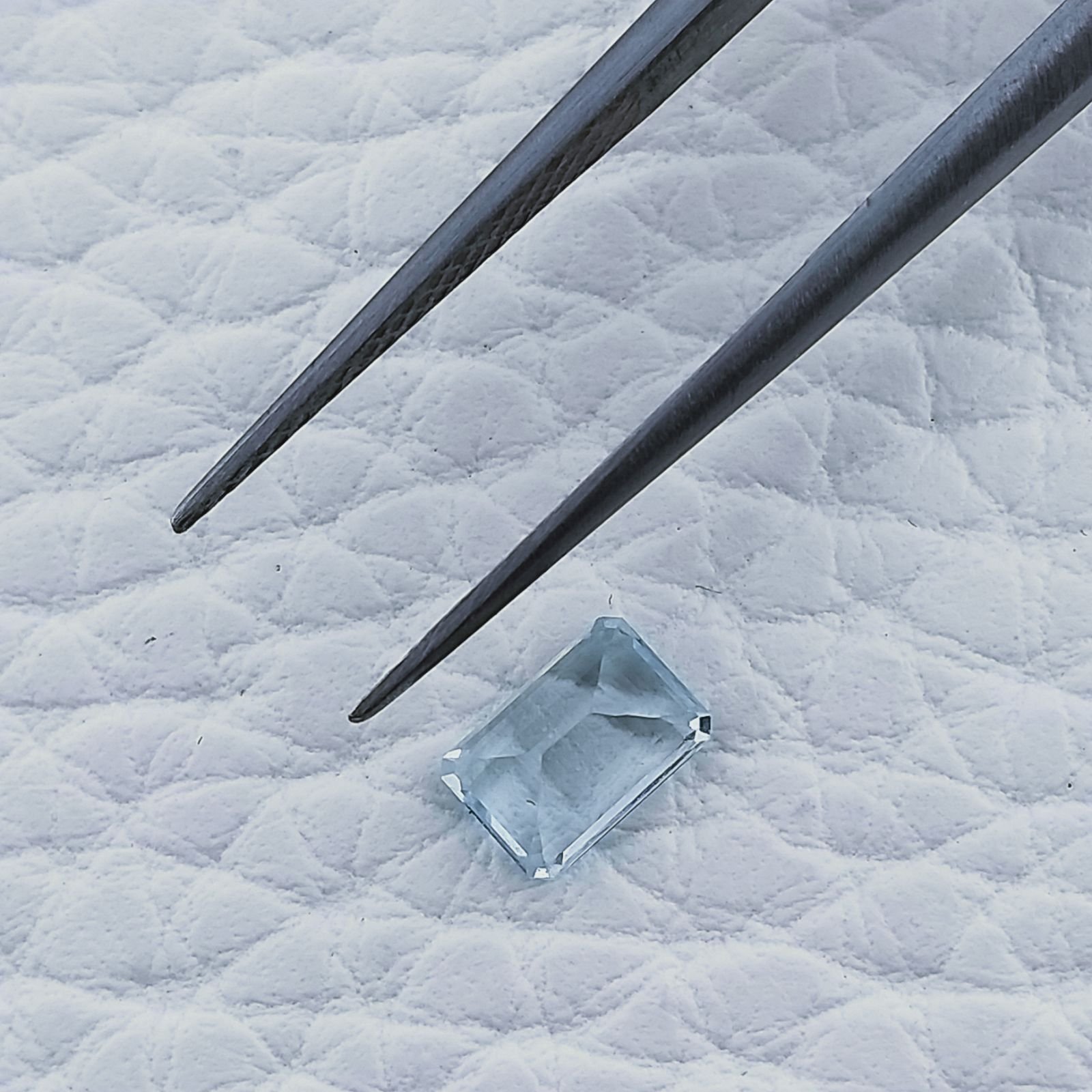 Acquamarina Taglio Smeraldo Ottagono Sfaccettato A Mano Gemma Sciolta 6X4X3mm 0,55 Carati 1pz