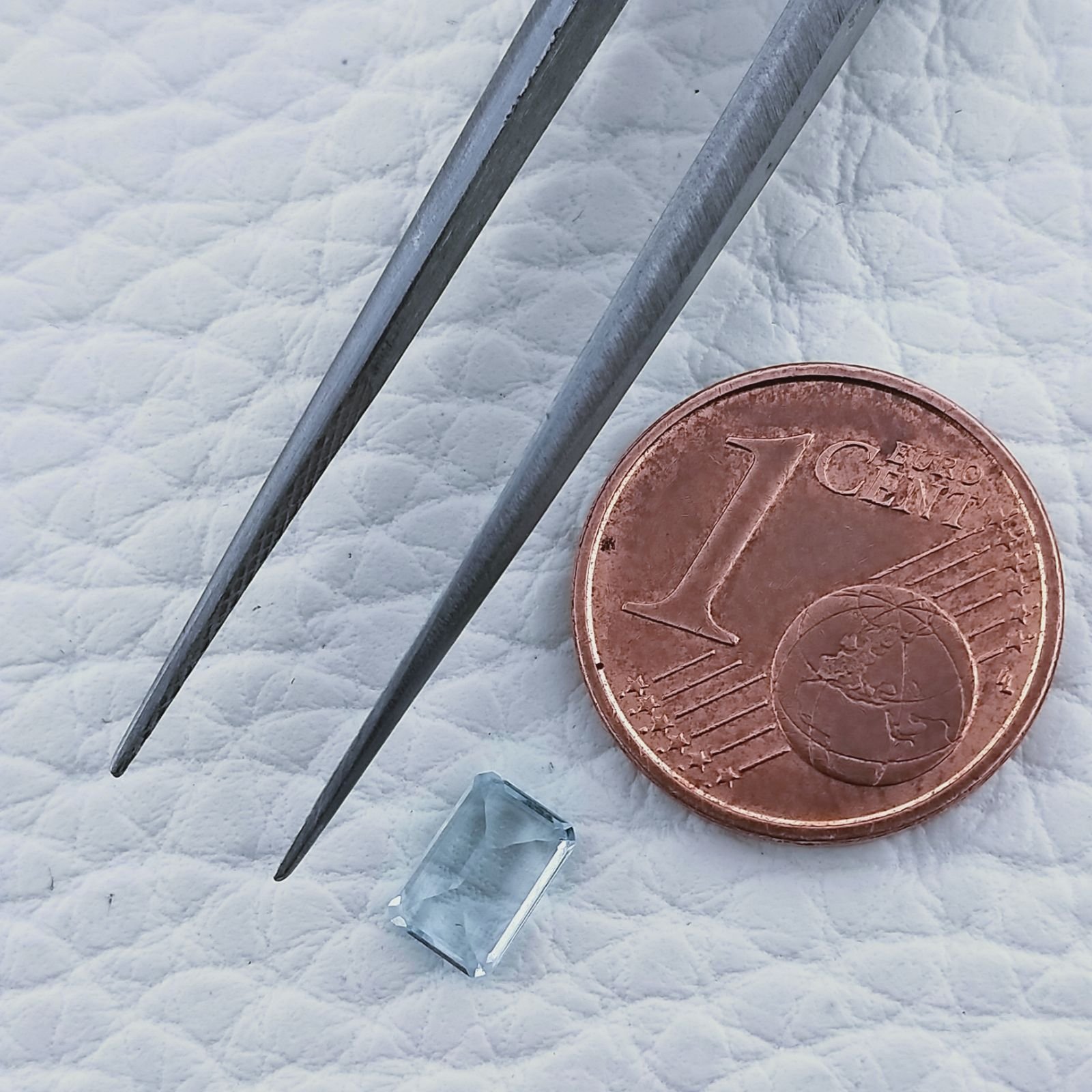 Acquamarina Taglio Smeraldo Ottagono Sfaccettato A Mano Gemma Sciolta 6X4X3mm 0,55 Carati 1pz