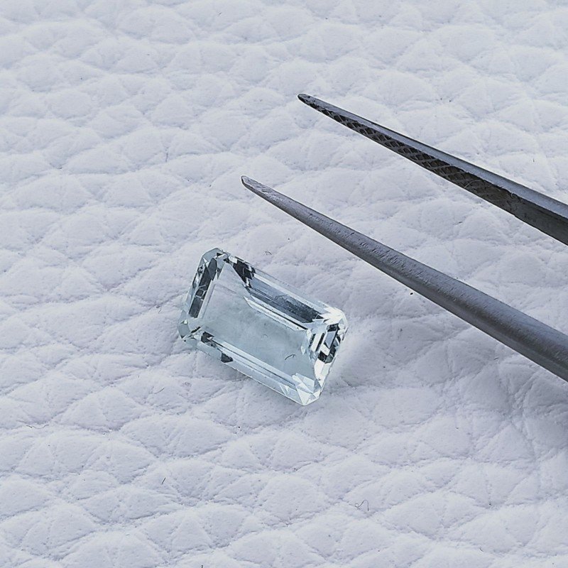 Acquamarina Forma Ottogonale Sfaccettato A Mano Gemma Sciolta 9X6X4mm 2,10 Carati 1pz