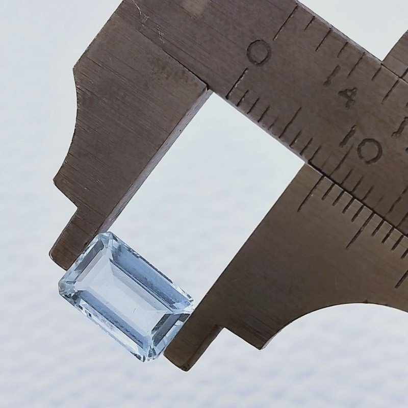 Acquamarina Forma Ottogonale Sfaccettato A Mano Gemma Sciolta 9X6X4mm 2,10 Carati 1pz
