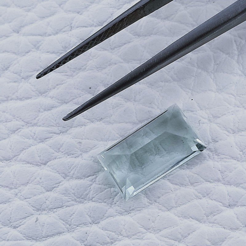 Acquamarina Forma Baguette Sfaccettato A Mano Gemma Sciolta 11X6X3-4mm 2,30 Carati 1pz
