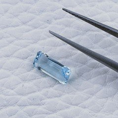 Acquamarina Taglio Smeraldo Ottagono Sfaccettato A Mano Gemma Sciolta 9X4X3mm 0,90 Carati 1pz
