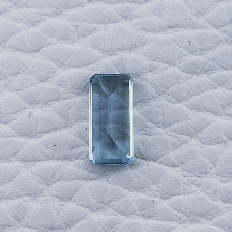 Acquamarina Taglio Smeraldo Ottagono Sfaccettato A Mano Gemma Sciolta 9X4X3mm 0,90 Carati 1pz