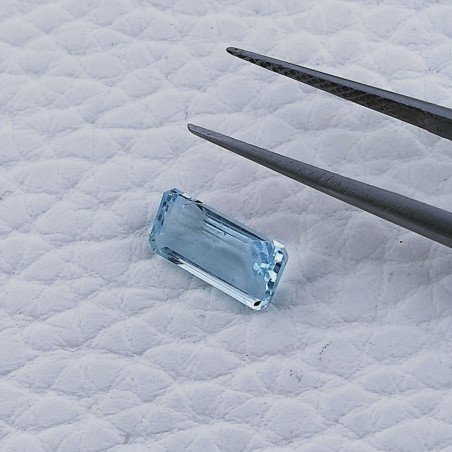 Acquamarina Taglio Smeraldo Ottagono Sfaccettato A Mano Gemma Sciolta 10X5X3mm 1,55 Carati 1pz