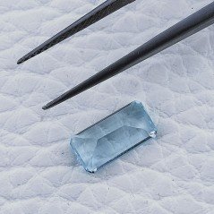 Acquamarina Taglio Smeraldo Ottagono Sfaccettato A Mano Gemma Sciolta 10X5X3mm 1,55 Carati 1pz