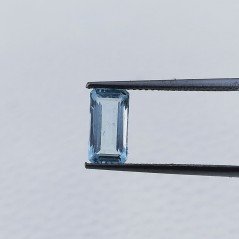 Acquamarina Taglio Smeraldo Ottagono Sfaccettato A Mano Gemma Sciolta 10X5X3mm 1,55 Carati 1pz