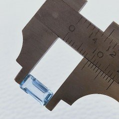 Acquamarina Taglio Smeraldo Ottagono Sfaccettato A Mano Gemma Sciolta 10X5X3mm 1,55 Carati 1pz